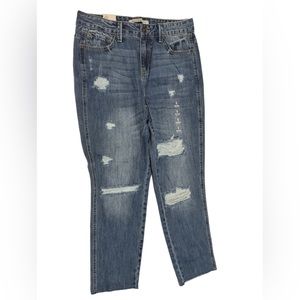 AMERICAN Rag , distressed,  girlfriend , high rise jeans , size 9, blue, 30-26